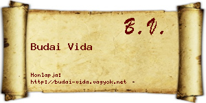 Budai Vida névjegykártya